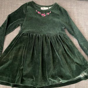 Jenni by Jennifer Moore Festive Velvet Dark Green Long Sleeve Dress Size 5